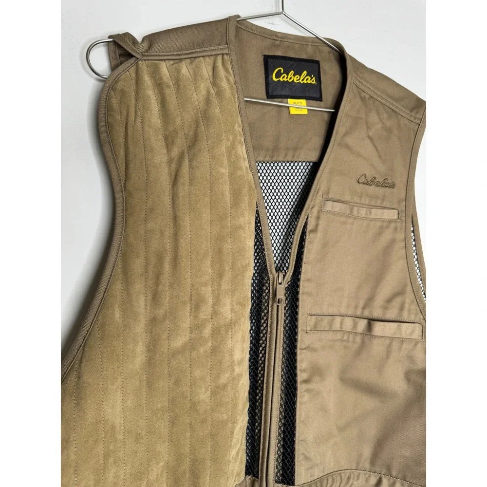 Cabelas Outdoor Gear XL Hunting Fishing Vest Camel Tan Vented Mesh Pockets Brown